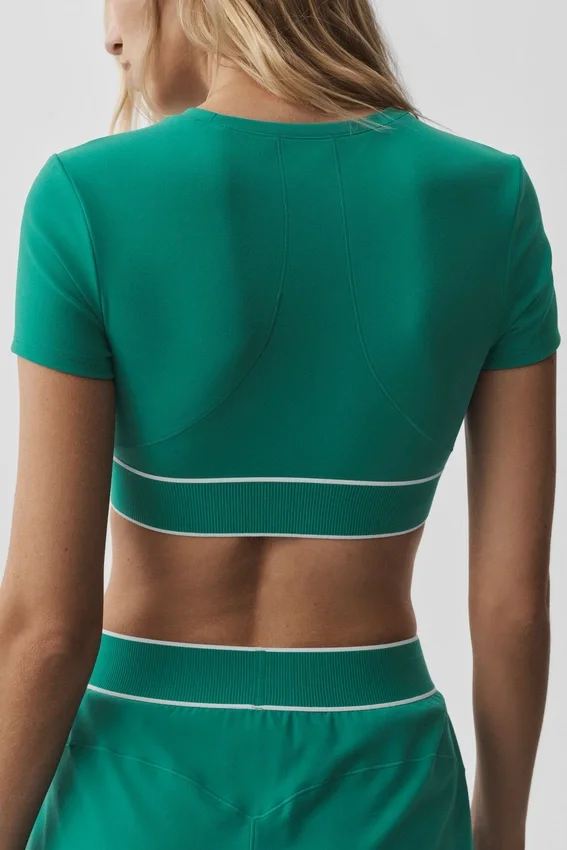 Alo Softsculpt Amp It up kortärmad BH – Emerald Isle