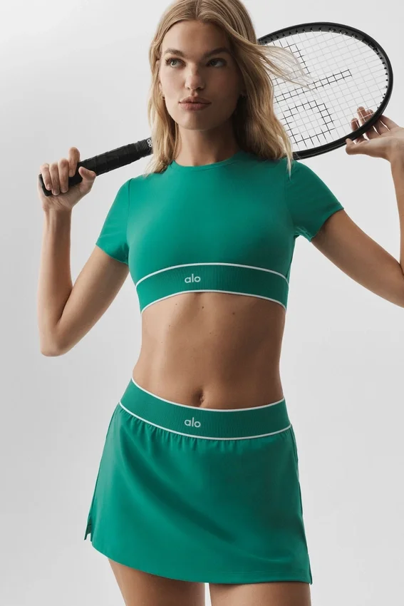 Alo Softsculpt Amp It up kortärmad BH – Emerald Isle