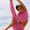 Alo Softsculpt Amp It up kortärmad BH – Paradise Pink