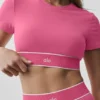Alo Softsculpt Amp It up kortärmad BH – Paradise Pink