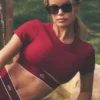 Alo Softsculpt Amp It up kortärmad BH – Summer Romance Red