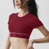 Alo Softsculpt Amp It up kortärmad BH – Summer Romance Red