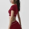Alo Softsculpt Amp It up kortärmad BH – Summer Romance Red