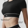 Alo Softsculpt Amp It up kortärmat BH – Svart