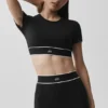 Alo Softsculpt Amp It up kortärmat BH – Svart