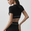 Alo Softsculpt Amp It up kortärmat BH – Svart