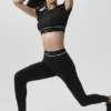 Alo Softsculpt Amp It up kortärmat BH – Svart