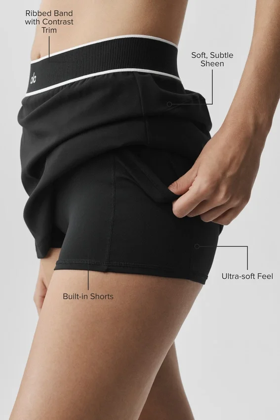 Alo Softsculpt Amp It up tenniskjol – svart