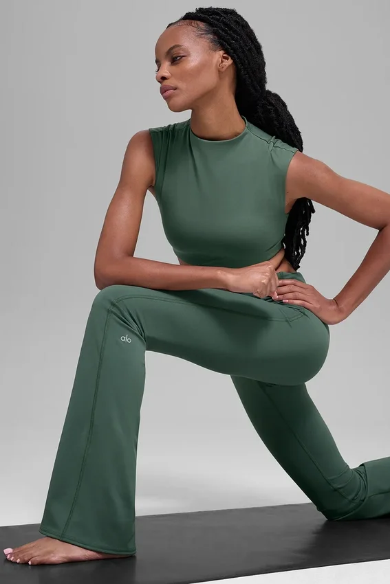 Alo Softsculpt Capped out kortärmad tröja – Clover Green