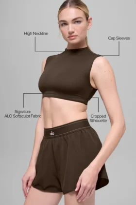 Alo Softsculpt Capped out kortärmat tröja – Espresso