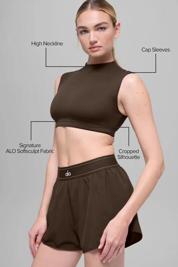 Alo Softsculpt Capped out kortärmat tröja – Espresso