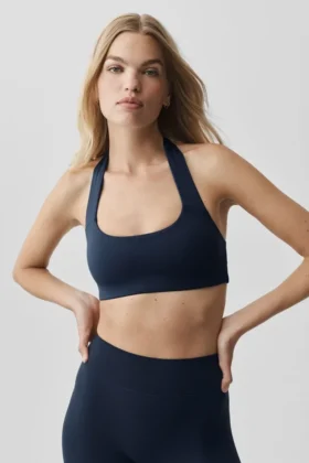 Alo Softsculpt Feel the Heat halterneck-bh – Navy