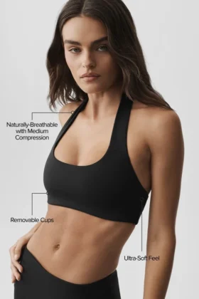 Alo Softsculpt Feel the Heat halterneck-bh – svart