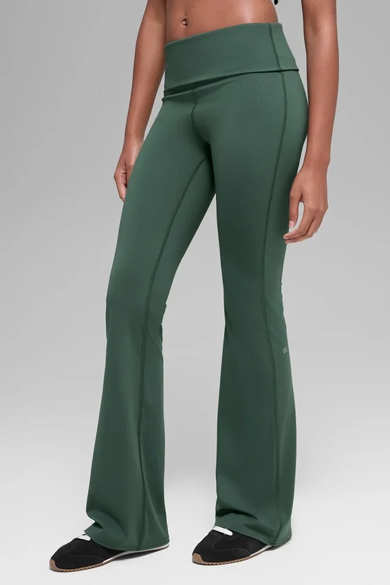 Alo Softsculpt Foldover Flare Legging – Clover Green