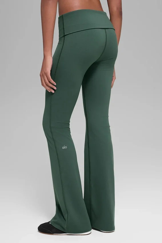 Alo Softsculpt Foldover Flare Legging – Clover Green