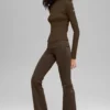 Alo Softsculpt Foldover Flare Legging – Espresso