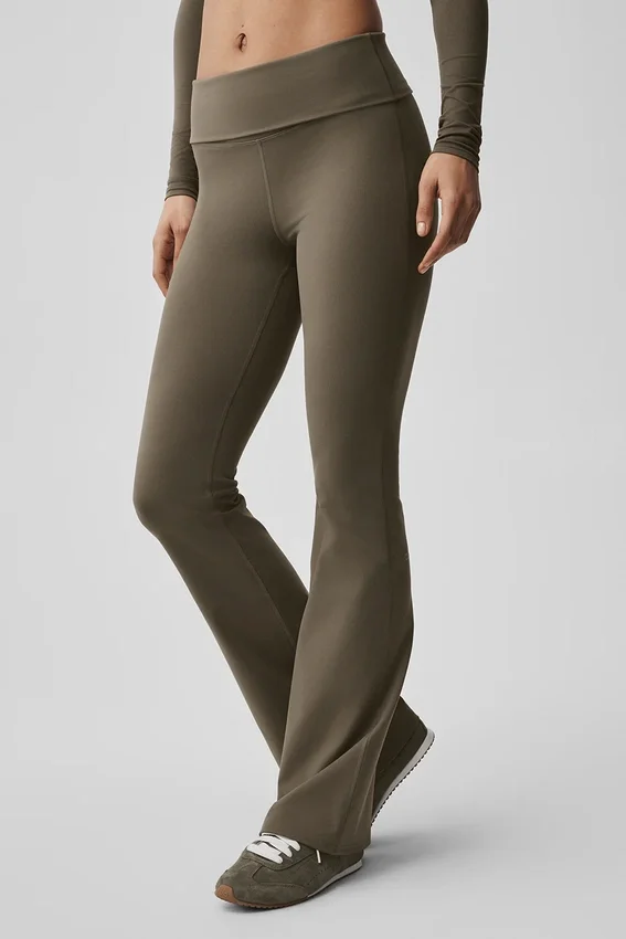 Alo Softsculpt Foldover Flare Legging – Olive Tree