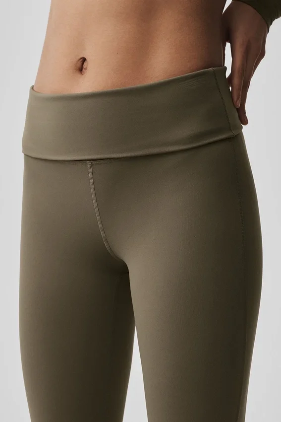 Alo Softsculpt Foldover Flare Legging – Olive Tree