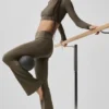 Alo Softsculpt Foldover Flare Legging – Olive Tree