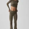 Alo Softsculpt Foldover Flare Legging – Olive Tree