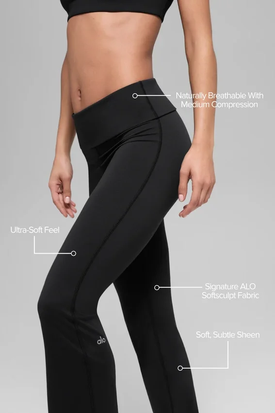 Alo Softsculpt Foldover Flare Legging – svart