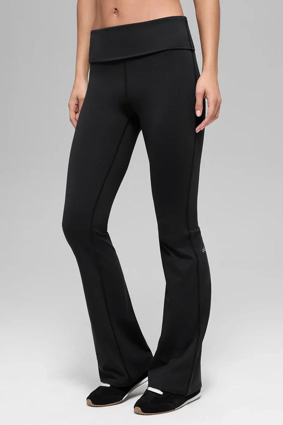 Alo Softsculpt Foldover Flare Legging – svart