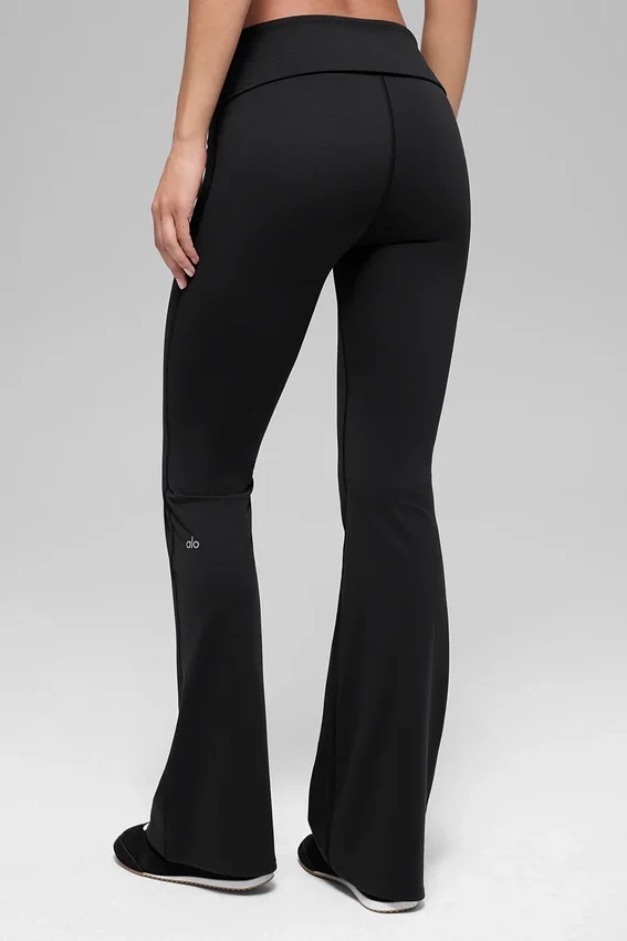 Alo Softsculpt Foldover Flare Legging – svart