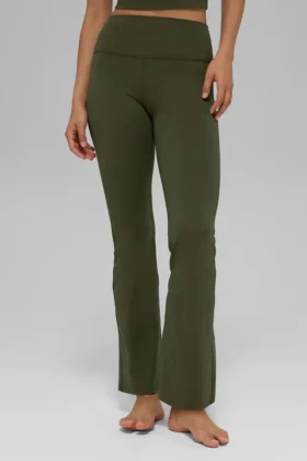 Alo Softsculpt High-Waist 7/8 Bootcut Leggings – olivgrön