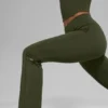 Alo Softsculpt High-Waist 7/8 Bootcut Leggings – olivgrön