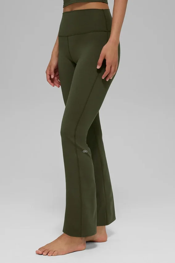 Alo Softsculpt High-Waist 7/8 Bootcut Leggings – olivgrön
