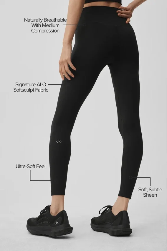 Alo Softsculpt High-Waist 7/8 Leggings – svart