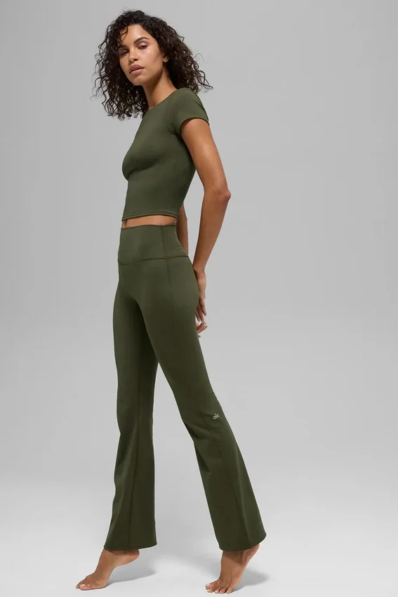 Alo Softsculpt High-Waist Bootcut Leggings – olivgrön