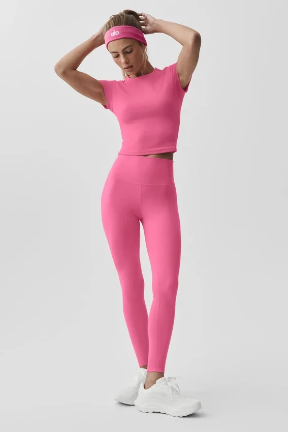 Alo Softsculpt Precision kortärmad topp – Paradise Pink