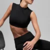 Alo Softsculpt kortärmad tröja med rund hals – svart
