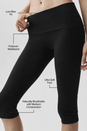 Alo Softsculpt Low-Rise Foldover Capri – Svart