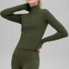 Alo Softsculpt Precision 1/4 Zip långärmat – Green Olive