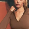 Alo Softsculpt Precision 1/4 Zip långärmat – solkysst brunt