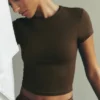 Alo Softsculpt Precision kortärmad topp – Espresso