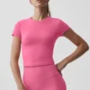 Alo Softsculpt Precision kortärmad topp – Paradise Pink