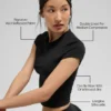 Alo Softsculpt Precision kortärmad topp – svart