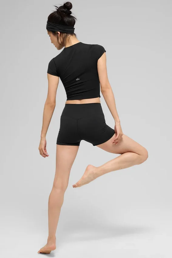 Alo Softsculpt Precision kortärmad topp – svart