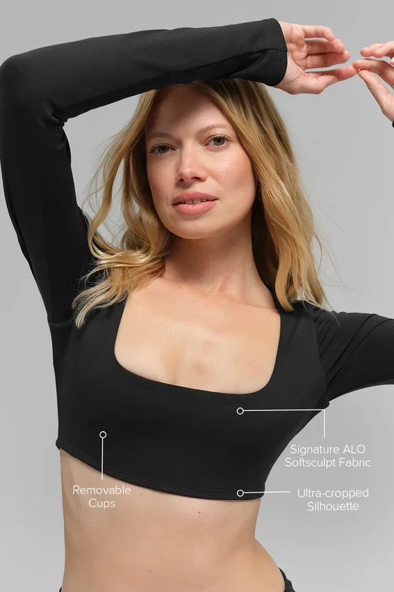 Alo Softsculpt Precision långärmad BH – Svart