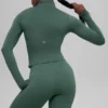 Alo Softsculpt Precision långärmad tröja med 1/4-dragkedja – klövergrön