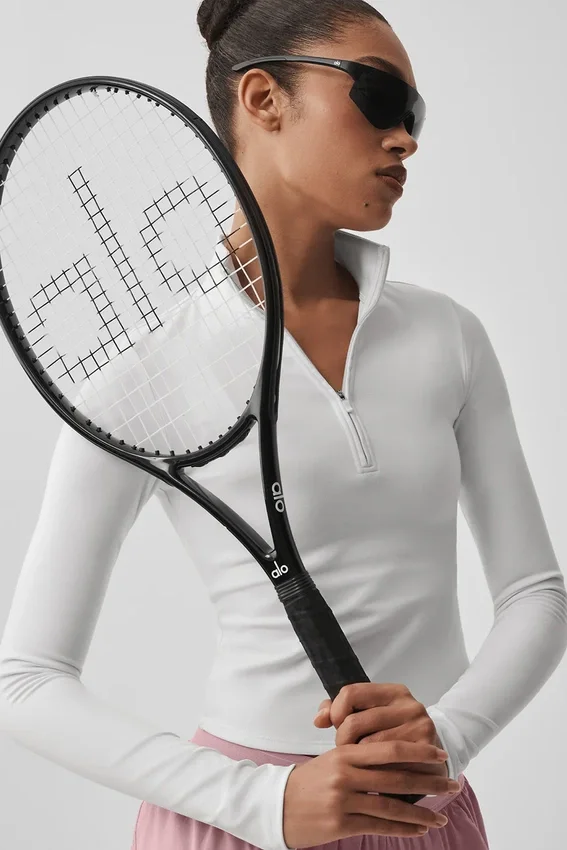 Alo Softsculpt Precision långärmad tröja med 1/4 dragkedja – vit