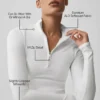 Alo Softsculpt Precision långärmad tröja med 1/4 dragkedja – vit