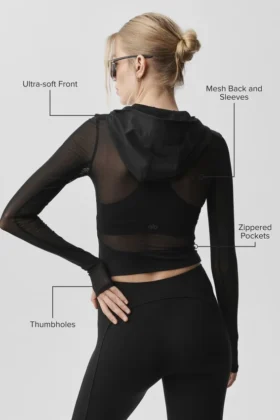 Alo Softsculpt Superset-jacka med hel dragkedja – svart
