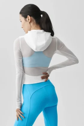 Alo Softsculpt Superset-jacka med hel dragkedja – Vit