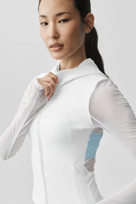 Alo Softsculpt Superset-jacka med hel dragkedja – Vit