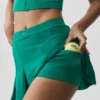 Alo Softsculpt Topspin tenniskjol – Emerald Isle