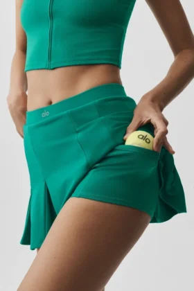 Alo Softsculpt Topspin tenniskjol – Emerald Isle